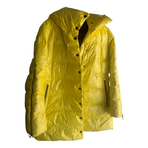 Yellow puffer jacket
