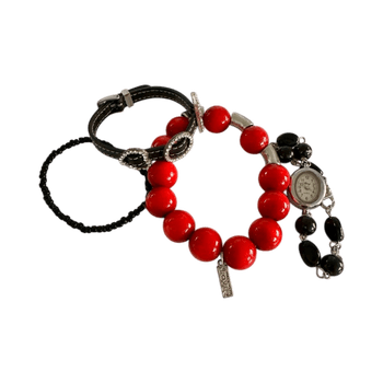 Rannekorusetti: Punainen ja mustat 