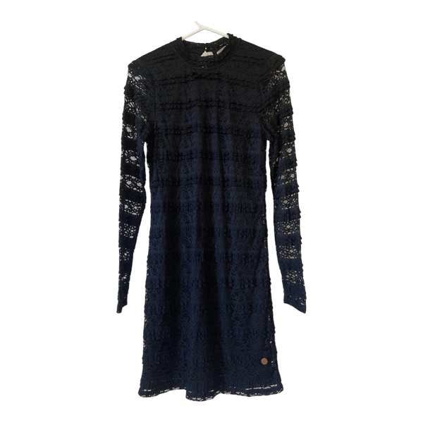 Black lace long-sleeved dress