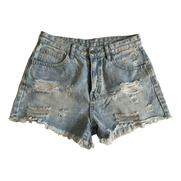 Light blue denim shorts