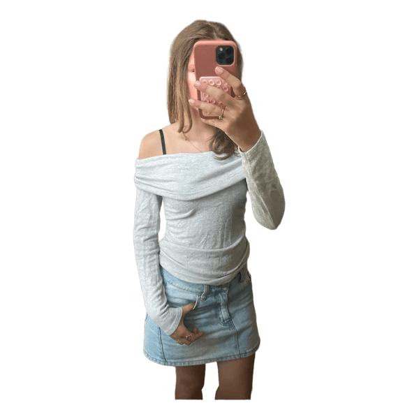 Grey off shoulder top