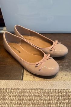 Beige patent ballet flats