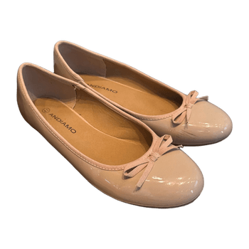 Beige patent ballet flats