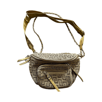 Beige patterned fanny pack