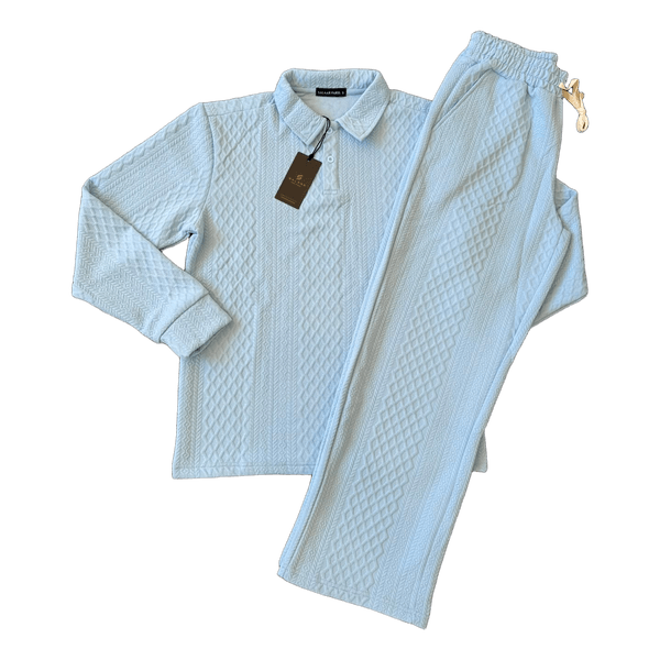 Light blue textured two-piece set