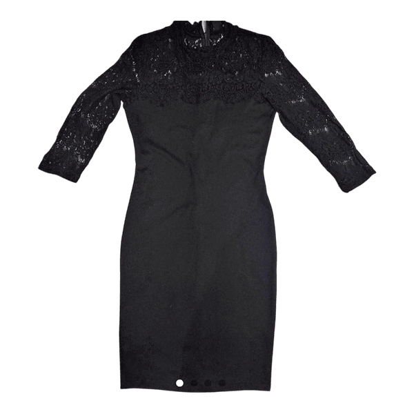 Black lace midi dress