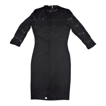 Black lace midi dress