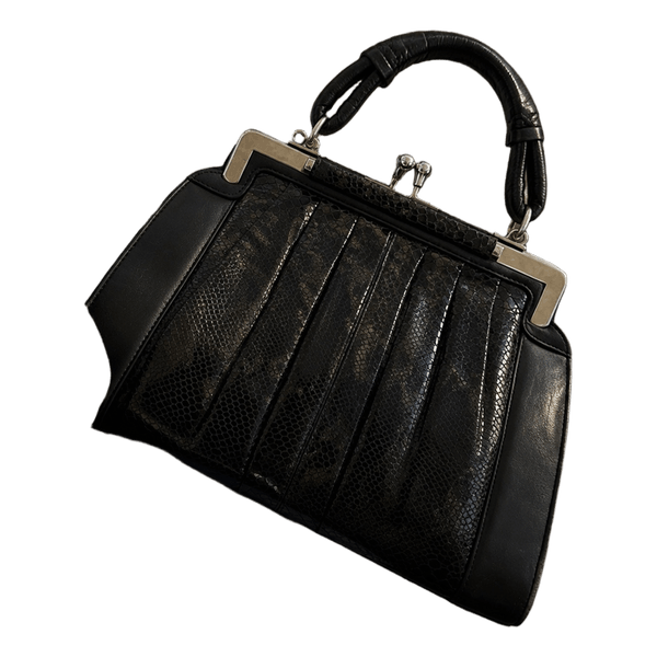 Black vintage clasp handbag
