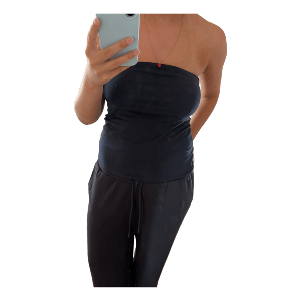 Mørkeblå strapless top