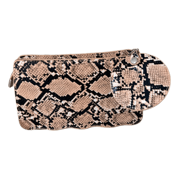 Snake print crossbody handbag