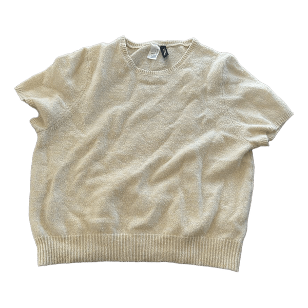 Gul strikket t-shirt