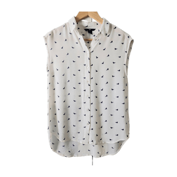 H&M valkoinen hihaton nappipusero