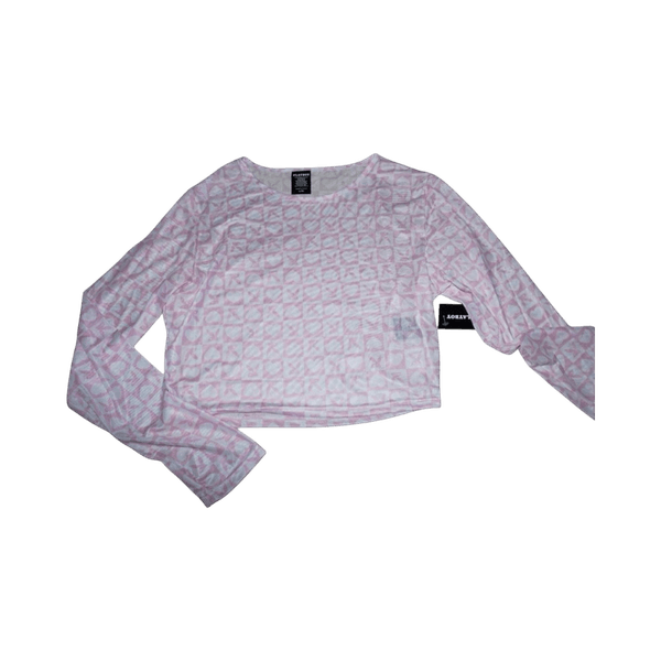Playboy Cropped Mesh Long Sleeve Top L/Xl