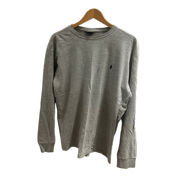 Grey cotton long-sleeve t-shirt