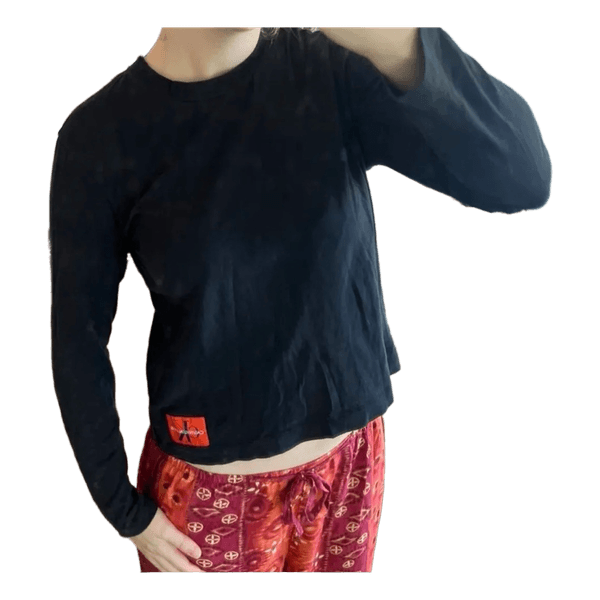 Sort Calvin Klein langærmet top