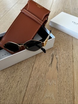 Celine Luxury Geometric Gold Frame Sunglasses