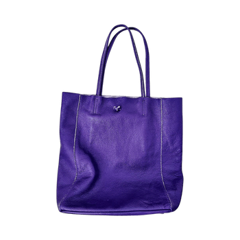 Violetti nahkainen olkalaukku