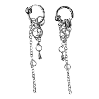 Silver chain drop earrings