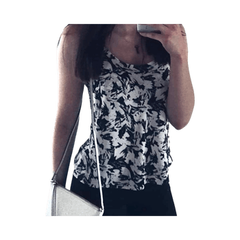 Valkoinen-sininen BikBok toppi XS – summer / casual / floral