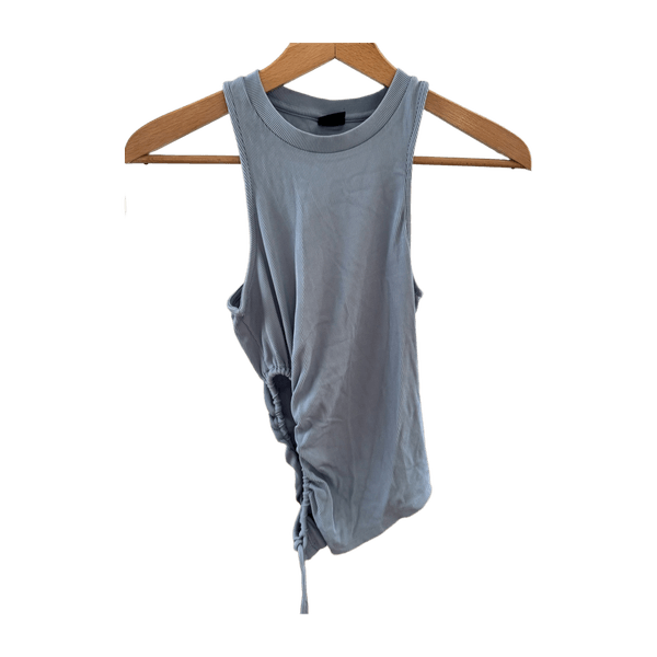 Blue ribbed tank top