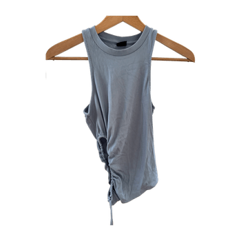 Blue ribbed tank top