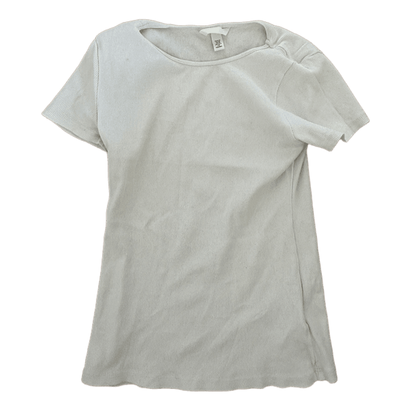 Hvid ribbet t-shirt