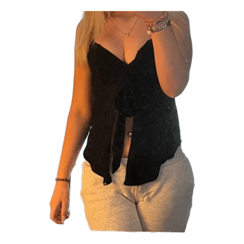 Musta solmittava toppi