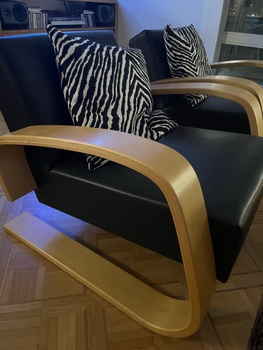 Black leather armchair