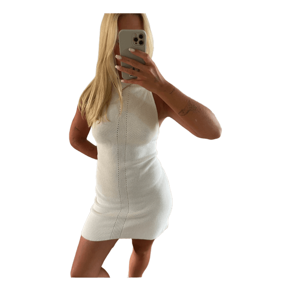White knit mini dress