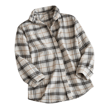Soft Beige Plaid Overshirt 🤍🍂