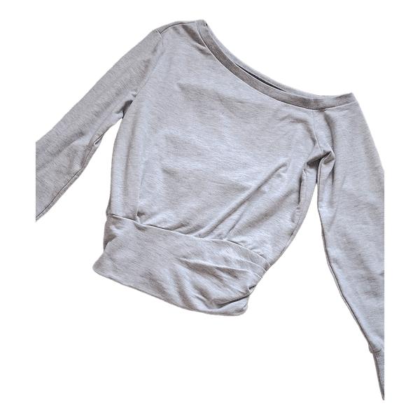 Grey off-shoulder sweatshirt