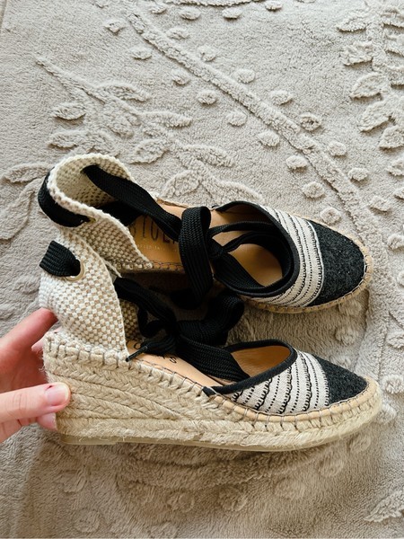 Biolas black wedge espadrilles
