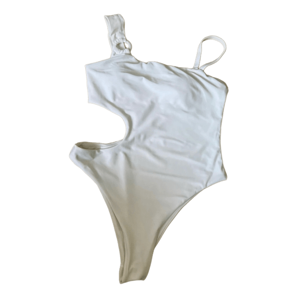 White cut-out swimsuit
