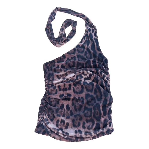 Leopard print halterneck top