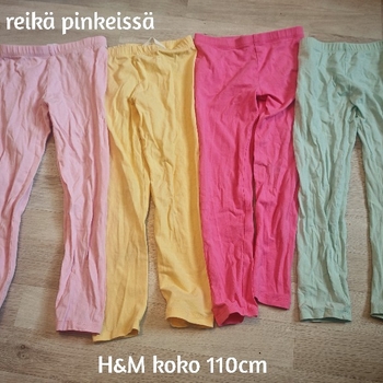 H&M värikkäät leggingsit 4 kpl koko 110cm