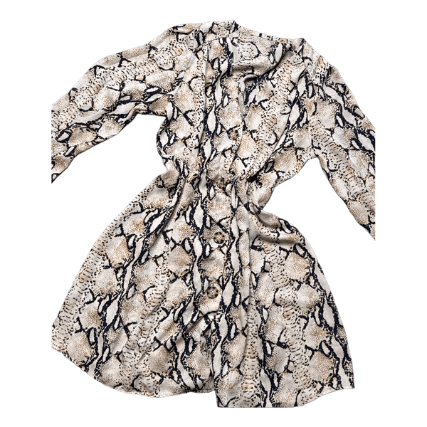Snake print buttoned dress