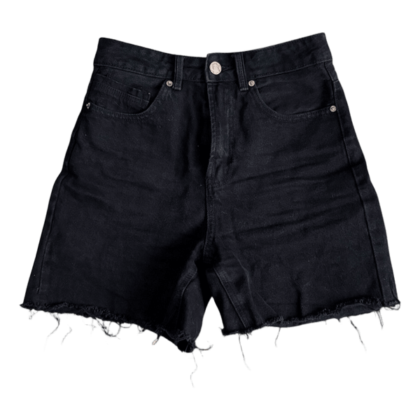 Stradivarius black denim shorts