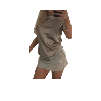 Satin short sleeve top