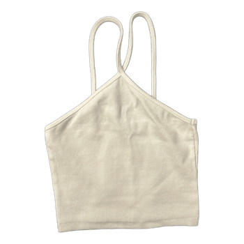 White ribbed halter top