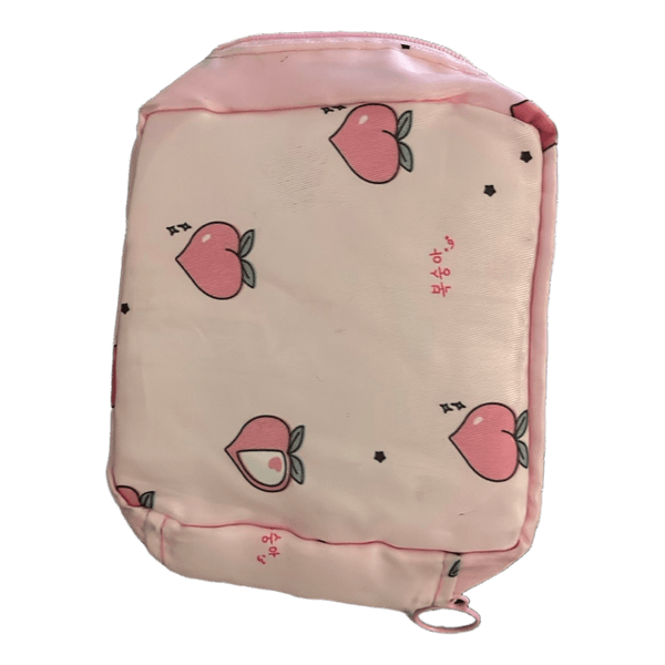 Peach print travel storage bag
