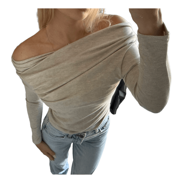 Beige off-shoulder top
