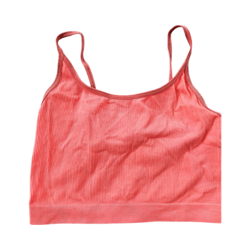 Coral ribbed crop top