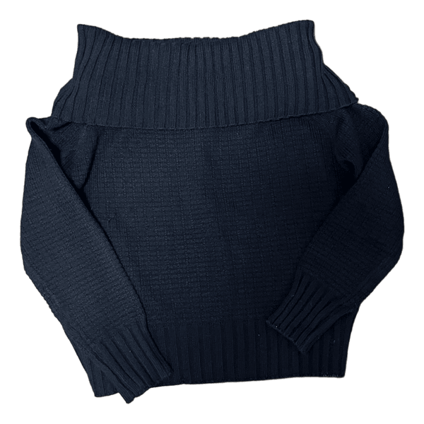 Navy off-shoulder sweater