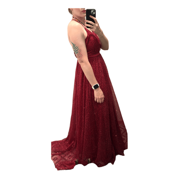 Brand new evening dress with a train