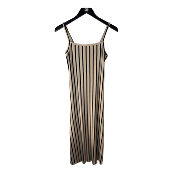Beige striped maxi dress