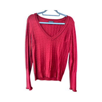 Polo Jeans red cable knit sweater