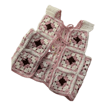 Crochet granny square vest