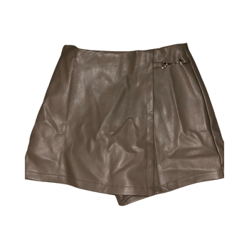 Harmaanruskea nahka shortsihame