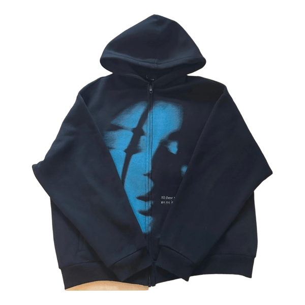 Black zip-up hoodie