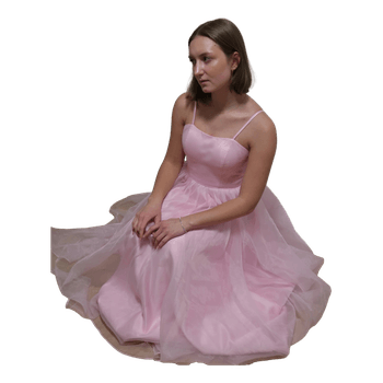 Pink sleeveless maxi dress